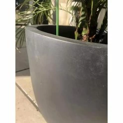 KANTE 21.7 in. H Round Charcoal Concrete/Fiberglass Indoor Outdoor Modern Tall Planter 13 KANTE 21.7 in. H Round Charcoal Concrete/Fiberglass Indoor Outdoor Modern Tall Planter -Vigoro Platers Store charcoal kante plant pots osc0066a c60121 66 1000