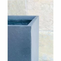 KANTE 12 in. H Square Charcoal Concrete/Fiberglass Indoor Outdoor Elegant Planter -Vigoro Platers Store charcoal kante plant pots osf0001b c60121 66 1000
