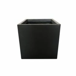 KANTE 12 in. H Square Charcoal Concrete/Fiberglass Indoor Outdoor Elegant Planter -Vigoro Platers Store charcoal kante plant pots osf0001b c60121 c3 1000