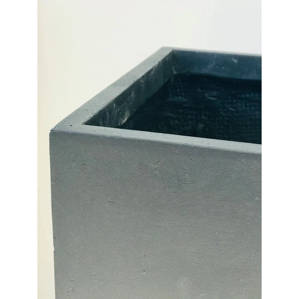 KANTE 23 in. L Rectangular Charcoal Concrete/Fiberglass Indoor Outdoor Elegant Planter 7 KANTE 23 in. L Rectangular Charcoal Concrete/Fiberglass Indoor Outdoor Elegant Planter - Image 5