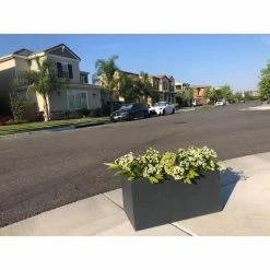 KANTE 23 in. L Rectangular Charcoal Concrete/Fiberglass Indoor Outdoor Elegant Planter 13 KANTE 23 in. L Rectangular Charcoal Concrete/Fiberglass Indoor Outdoor Elegant Planter -Vigoro Platers Store charcoal kante plant pots osf0104a c60121 4f 1000