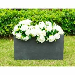 KANTE 23 in. L Rectangular Charcoal Concrete/Fiberglass Indoor Outdoor Elegant Planter 17 KANTE 23 in. L Rectangular Charcoal Concrete/Fiberglass Indoor Outdoor Elegant Planter -Vigoro Platers Store charcoal kante plant pots osf0104a c60121 76 1000
