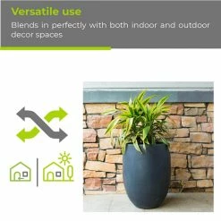 KANTE 21.7 in. Tall Charcoal Lightweight Concrete Round Outdoor Planter -Vigoro Platers Store charcoal kante plant pots rc0066a c60121 44 1000