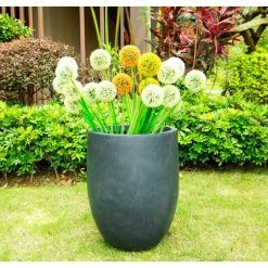 KANTE 21.7 in. Tall Charcoal Lightweight Concrete Round Outdoor Planter -Vigoro Platers Store charcoal kante plant pots rc0066a c60121 c3 1000