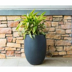 KANTE 21.7 in. Tall Charcoal Lightweight Concrete Round Outdoor Planter -Vigoro Platers Store charcoal kante plant pots rc0066a c60121 fa 1000