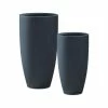 KANTE 31.4" and 23.6"H Charcoal Finish Concrete Tall Planters (Set of 2), Large Outdoor Indoor w/Drainage Hole & Rubber Plug -Vigoro Platers Store charcoal kante plant pots rc0099ab c60121 64 1000