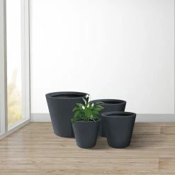 KANTE 20.9", 17.7", 15" & 12.6"H Cylindrical Charcoal Finish Lightweight Concrete Modern Planters Set of 4, Outdoor Indoor 17 KANTE 20.9", 17.7", 15" & 12.6"H Cylindrical Charcoal Finish Lightweight Concrete Modern Planters Set of 4, Outdoor Indoor -Vigoro Platers Store charcoal kante plant pots rc0154bcde c60121 44 1000