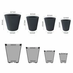 KANTE 20.9", 17.7", 15" & 12.6"H Cylindrical Charcoal Finish Lightweight Concrete Modern Planters Set of 4, Outdoor Indoor 14 KANTE 20.9", 17.7", 15" & 12.6"H Cylindrical Charcoal Finish Lightweight Concrete Modern Planters Set of 4, Outdoor Indoor -Vigoro Platers Store charcoal kante plant pots rc0154bcde c60121 c3 1000