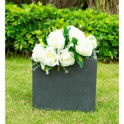 KANTE 10 in. Tall Charcoal Lightweight Concrete Square Modern Outdoor Planter 10 KANTE 10 in. Tall Charcoal Lightweight Concrete Square Modern Outdoor Planter -Vigoro Platers Store charcoal kante plant pots rf0001a c60121 c3 1000