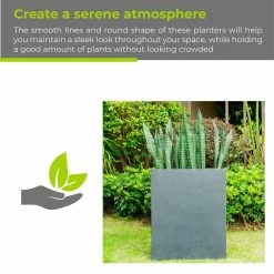 KANTE 26.8 in. Tall Charcoal Lightweight Concrete Modern Long and High Rectangle Planter -Vigoro Platers Store charcoal kante plant pots rf0111a c60121 1f 1000