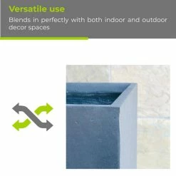 KANTE 26.8 in. Tall Charcoal Lightweight Concrete Modern Long and High Rectangle Planter -Vigoro Platers Store charcoal kante plant pots rf0111a c60121 44 1000