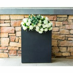 KANTE 26.8 in. Tall Charcoal Lightweight Concrete Modern Long and High Rectangle Planter -Vigoro Platers Store charcoal kante plant pots rf0111a c60121 76 1000
