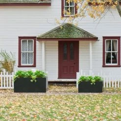 KANTE 31.4 in. & 23.6 in. L Rectangular Charcoal Lightweight Long Low Planters w/Drainage Hole (Set of 2), Outdoor/Indoor -Vigoro Platers Store charcoal kante plant pots rf0147ab c60121 fa 1000