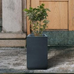 KANTE 27.6 in. H Square Charcoal Concrete and Fiberglass Tall Planter Outdoor Indoor Lightweight Plant Pots -Vigoro Platers Store charcoal kante plant pots rf0222c c60121 4f 1000