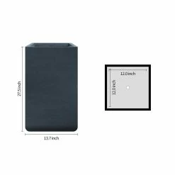 KANTE 27.6 in. H Square Charcoal Concrete and Fiberglass Tall Planter Outdoor Indoor Lightweight Plant Pots -Vigoro Platers Store charcoal kante plant pots rf0222c c60121 76 1000