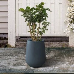 KANTE 10.63 in. x 13.78 in. Round Charcoal Lightweight Concrete and Weather Resistant Fiberglass Planter w/Drainage Hole 16 KANTE 10.63 in. x 13.78 in. Round Charcoal Lightweight Concrete and Weather Resistant Fiberglass Planter w/Drainage Hole -Vigoro Platers Store charcoal kante plant pots rf2015023c c60121 fa 1000