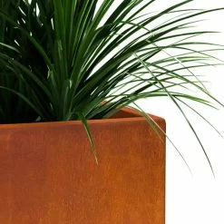 KANTE 16 in. H Faux Weathering Steel Finish Concrete Square, Modern Outdoor/Indoor Lightweight Planter Pot with Drainage Hole -Vigoro Platers Store faux weathering steel kante plant pots rf0007b c91942 fa 1000