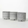 SULLIVANS Gray Geometric Print Cement Pot - Set of 3 -Vigoro Platers Store gray patterned sullivans plant pots cmt1207 64 1000