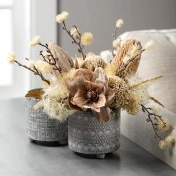 SULLIVANS Gray Geometric Print Cement Pot - Set of 3 14 SULLIVANS Gray Geometric Print Cement Pot - Set of 3 -Vigoro Platers Store gray patterned sullivans plant pots cmt1207 fa 1000