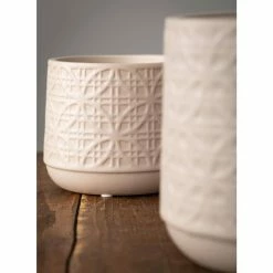 SULLIVANS Gray Ceramic Planter (Set of 2) -Vigoro Platers Store gray sullivans plant pots cm2943 1f 1000