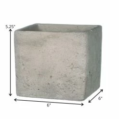 SULLIVANS Gray Cement Square Planter -Vigoro Platers Store gray sullivans plant pots cmt1090 1f 1000