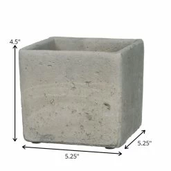 SULLIVANS Gray Cement Square Planter 9 SULLIVANS Gray Cement Square Planter -Vigoro Platers Store gray sullivans plant pots cmt1091 1f 1000