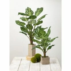 SULLIVANS Gray Cement Square Planter -Vigoro Platers Store gray sullivans plant pots cmt1092 4f 1000