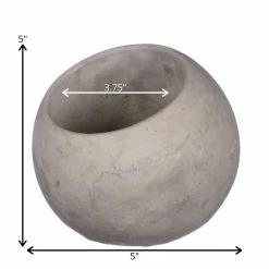 SULLIVANS Gray Cement Ball Planter -Vigoro Platers Store gray sullivans plant pots cmt1105 4f 1000