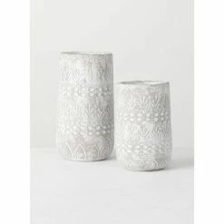 SULLIVANS Gray Cement Pot - Set of 2 -Vigoro Platers Store gray sullivans plant pots cmt1189 1f 1000