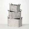 SULLIVANS 9.5 in., 8.5 in. and 7.5 in. Gray Metal Flourish Planter with Handles - (Set of 3) -Vigoro Platers Store gray sullivans plant pots met1823 64 1000