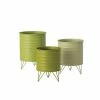 SULLIVANS Green Metal Planters (Set of 3) -Vigoro Platers Store green sullivans plant pots met1510 64 1000