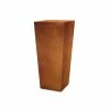 KANTE 28 in. H Iron Oxide Lightweight Concrete Tapered Planter with Drainage Hole, Large Outdoor/Indoor Tall Square Planter
