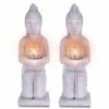KANTE 12.8 in. H Gray Cement Buddha Garden Statue Tealight Candle Holder Ornament (2-Pack) -Vigoro Platers Store kante garden statues sx20200174 64 1000