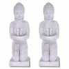 KANTE 12.8 in. H Gray Cement Buddha Garden Statue Tealight Candle Holder Ornament (2-Pack) -Vigoro Platers Store kante garden statues sx20200176 64 1000