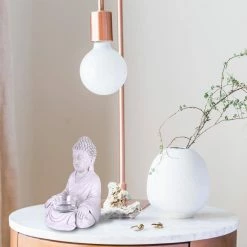 KANTE 6.5 in. H Gray Cement Sitting Buddha Garden Statue Tealight Candle Holder Ornament (2-Pack) -Vigoro Platers Store kante garden statues sx20200177 1f 1000