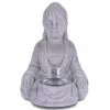 KANTE 6.5 in. H Gray Cement Sitting Buddha Garden Statue Tealight Candle Holder Ornament (2-Pack) -Vigoro Platers Store kante garden statues sx20200178 64 1000