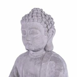 KANTE 14.17 in. H Gray Cement Meditating Buddha Garden Statue Tealight Candle Holder Ornament -Vigoro Platers Store kante garden statues sx20200179 44 1000