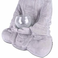 KANTE 14.17 in. H Gray Cement Meditating Buddha Garden Statue Tealight Candle Holder Ornament -Vigoro Platers Store kante garden statues sx20200179 76 1000