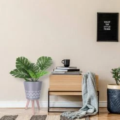 KANTE 17.4 in. Tall Light Gray Lightweight Concrete Classic Outdoor/Indoor Cylindrical Planter with 3 Wooden Legs 13 KANTE 17.4 in. Tall Light Gray Lightweight Concrete Classic Outdoor/Indoor Cylindrical Planter with 3 Wooden Legs -Vigoro Platers Store light gray kante plant pots 18h231 ct fa 1000