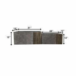 KANTE 31 in and 23 in. L Rectangular Lodgepole Concrete/Fiberglass Indoor Outdoor Elegant Long Planters (Set of 2) -Vigoro Platers Store lodgepole kante plant pots osf0219ab c81051 44 1000