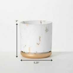 SULLIVANS Marbled White and Gold Terracotta Pot -Vigoro Platers Store marbled white and gold sullivans plant pots cmt1208 1f 1000