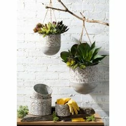 SULLIVANS Multi-Color Metal Planter (Set of 3) -Vigoro Platers Store multicolor sullivans plant pots met1680 4f 1000