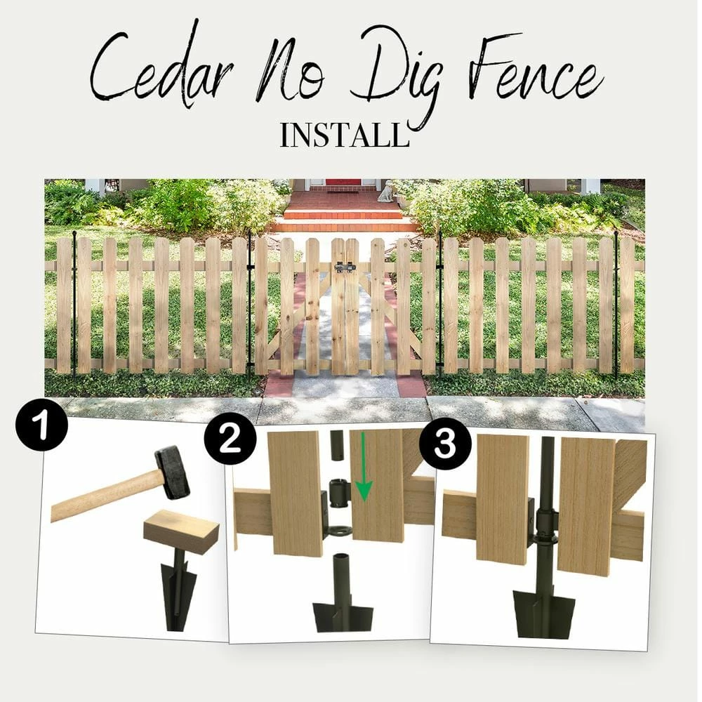 Vigoro 37.1 in. H x 48.3 in. W Cedar Garden Fence Gate 14 Vigoro 37.1 in. H x 48.3 in. W Cedar Garden Fence Gate - Image 12