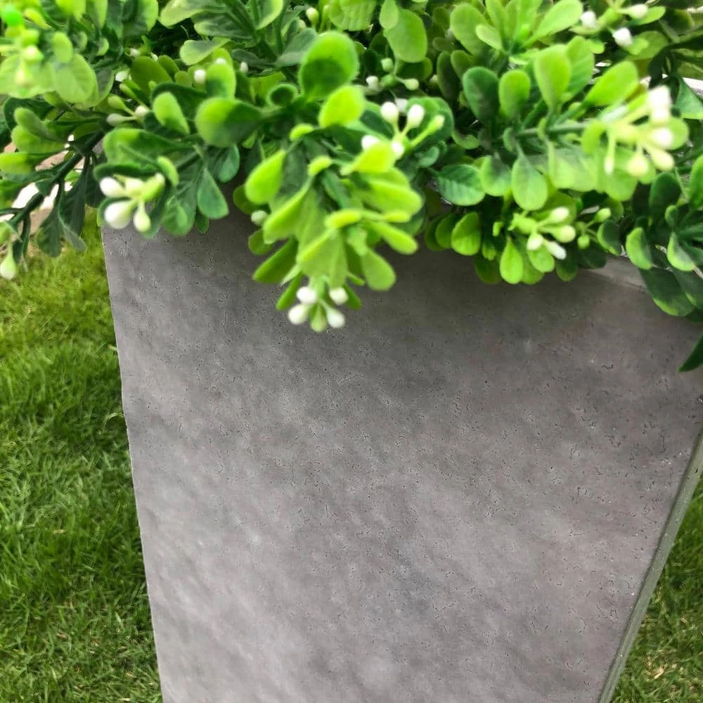 KANTE 28 in. H Square Natural Concrete/Fiberglass Indoor Outdoor Modern Seamless Tall Planter 6 KANTE 28 in. H Square Natural Concrete/Fiberglass Indoor Outdoor Modern Seamless Tall Planter - Image 4