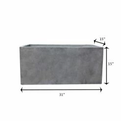 KANTE 31 in. L Rectangular Natural Concrete/Fiberglass Indoor Outdoor Elegant Long Planter 9 KANTE 31 in. L Rectangular Natural Concrete/Fiberglass Indoor Outdoor Elegant Long Planter -Vigoro Platers Store natural concrete kante plant pots osf0104b c80021 1f 1000