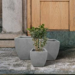 KANTE Square Natural Finish Lightweight Concrete & Weather Resistant Fiberglass Planters with Drainage Holes (Set of 3) 15 KANTE Square Natural Finish Lightweight Concrete & Weather Resistant Fiberglass Planters with Drainage Holes (Set of 3) -Vigoro Platers Store natural concrete kante plant pots rf0126abc c80021 44 1000
