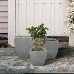 KANTE Square Natural Finish Lightweight Concrete & Weather Resistant Fiberglass Planters with Drainage Holes (Set of 3) 17 KANTE Square Natural Finish Lightweight Concrete & Weather Resistant Fiberglass Planters with Drainage Holes (Set of 3) -Vigoro Platers Store natural concrete kante plant pots rf0126abc c80021 76 1000