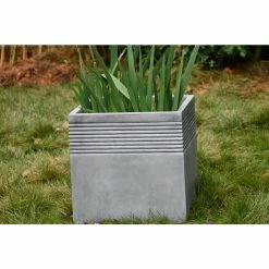 KANTE Small 15 in. Tall Natural Lightweight Concrete Modern Square Outdoor Planter -Vigoro Platers Store natural concrete kante plant pots rf0128b c80021 31 1000