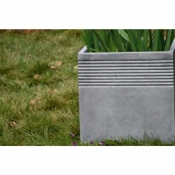 KANTE Small 15 in. Tall Natural Lightweight Concrete Modern Square Outdoor Planter -Vigoro Platers Store natural concrete kante plant pots rf0128b c80021 40 1000