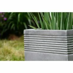 KANTE Small 15 in. Tall Natural Lightweight Concrete Modern Square Outdoor Planter -Vigoro Platers Store natural concrete kante plant pots rf0128b c80021 44 1000